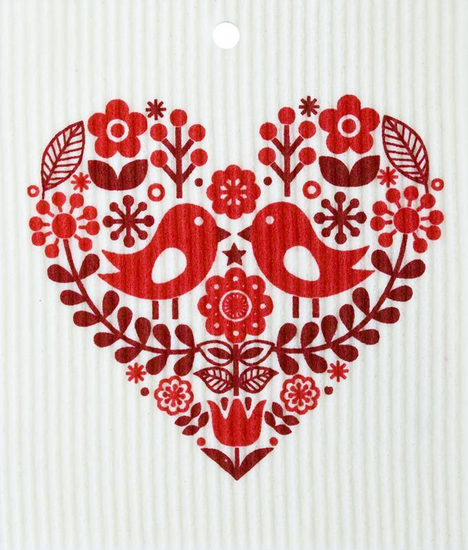Red Heart w/Bird Pair Wash Cloth (two left),56-554