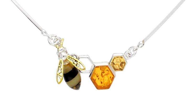 Honeycomb Necklace, Amber by Vessel (last one),382NG