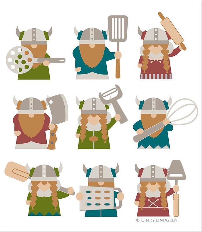 Kitchen VIkings Dishcloth by Cindy Lindgren,DC2-360-KITCHENVIKIN